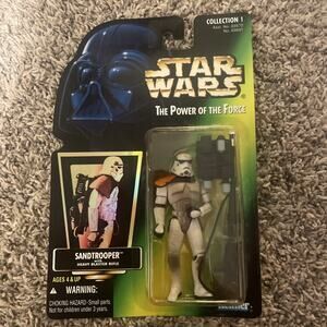 1996 Kenner Star Wars The Power of the Force SANDTROOPER w/ Heavy Blaster Rifle